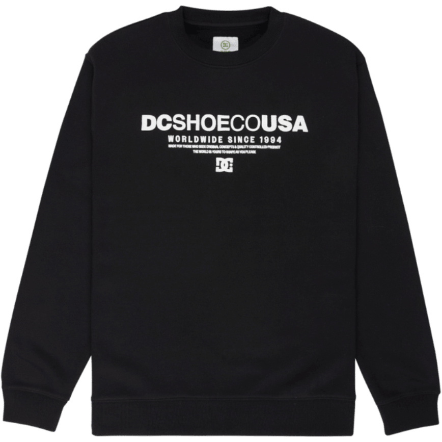 2026 DC Shoes Mens DC Heritage Font Sweatshirt EDYSF03288-KVJ0 - Black